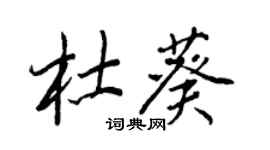 王正良杜葵行书个性签名怎么写