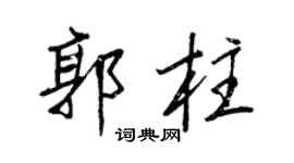 王正良郭柱行书个性签名怎么写