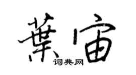 王正良叶宙行书个性签名怎么写
