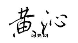 王正良黄沁行书个性签名怎么写