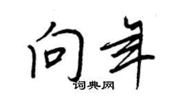 王正良向年行书个性签名怎么写