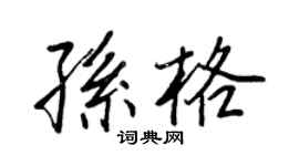 王正良孙格行书个性签名怎么写