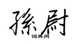 王正良孙尉行书个性签名怎么写