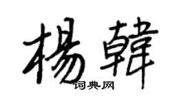 王正良杨韩行书个性签名怎么写