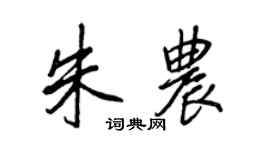 王正良朱农行书个性签名怎么写