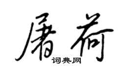 王正良屠荷行书个性签名怎么写
