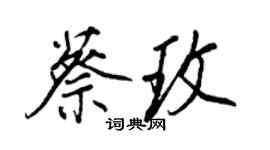 王正良蔡玫行书个性签名怎么写
