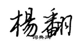 王正良杨翻行书个性签名怎么写