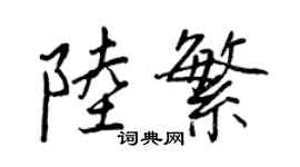 王正良陆繁行书个性签名怎么写