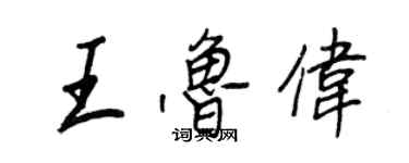王正良王鲁伟行书个性签名怎么写