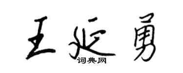 王正良王延勇行书个性签名怎么写
