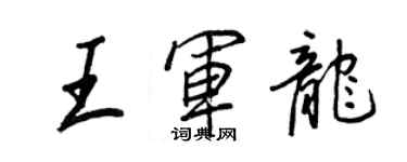 王正良王军龙行书个性签名怎么写