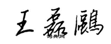 王正良王磊鸥行书个性签名怎么写