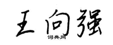 王正良王向强行书个性签名怎么写