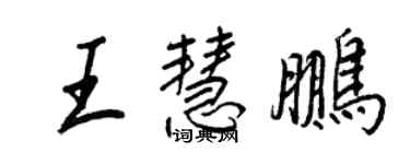 王正良王慧鹏行书个性签名怎么写