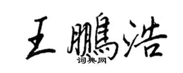 王正良王鹏浩行书个性签名怎么写