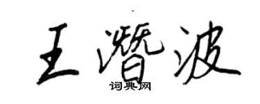 王正良王潜波行书个性签名怎么写