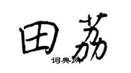王正良田荔行书个性签名怎么写
