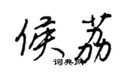 王正良侯荔行书个性签名怎么写