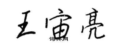 王正良王宙亮行书个性签名怎么写