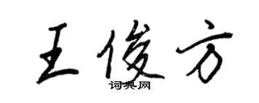 王正良王俊方行书个性签名怎么写