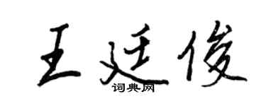 王正良王廷俊行书个性签名怎么写