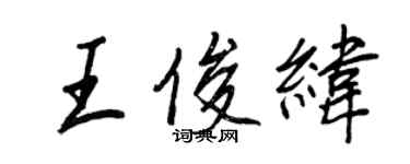 王正良王俊纬行书个性签名怎么写