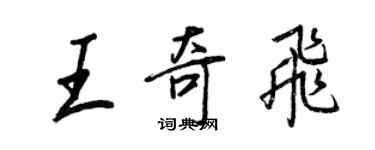 王正良王奇飞行书个性签名怎么写