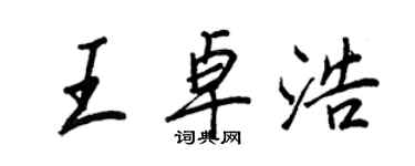 王正良王卓浩行书个性签名怎么写