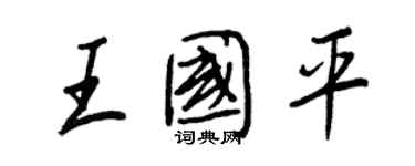 王正良王国平行书个性签名怎么写