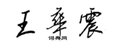 王正良王华震行书个性签名怎么写