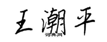 王正良王潮平行书个性签名怎么写