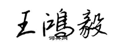 王正良王鸿毅行书个性签名怎么写