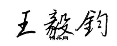 王正良王毅钧行书个性签名怎么写