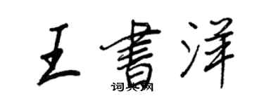 王正良王书洋行书个性签名怎么写