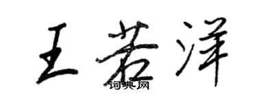 王正良王若洋行书个性签名怎么写