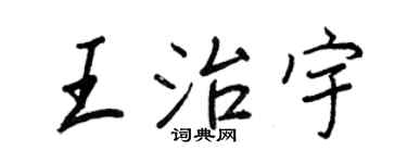王正良王治宇行书个性签名怎么写