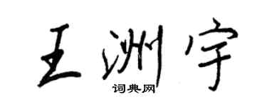 王正良王洲宇行书个性签名怎么写