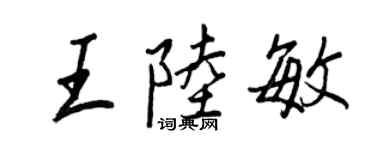 王正良王陆敏行书个性签名怎么写