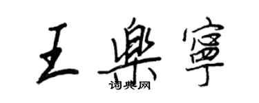 王正良王乐宁行书个性签名怎么写