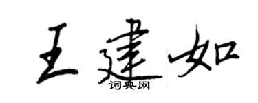 王正良王建如行书个性签名怎么写