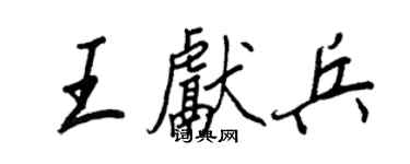 王正良王献兵行书个性签名怎么写