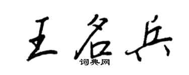 王正良王名兵行书个性签名怎么写