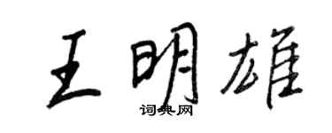 王正良王明雄行书个性签名怎么写