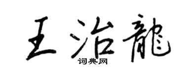 王正良王治龙行书个性签名怎么写