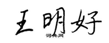 王正良王明好行书个性签名怎么写