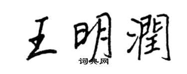王正良王明润行书个性签名怎么写