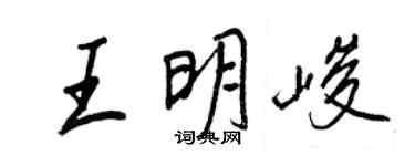 王正良王明峻行书个性签名怎么写