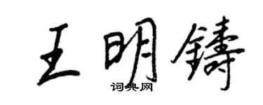 王正良王明铸行书个性签名怎么写