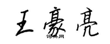 王正良王豪亮行书个性签名怎么写